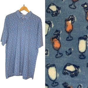 PETER MILLAR Seaside Men's SZ XL Cocktails & Claws Drirelease Natural Touch Polo